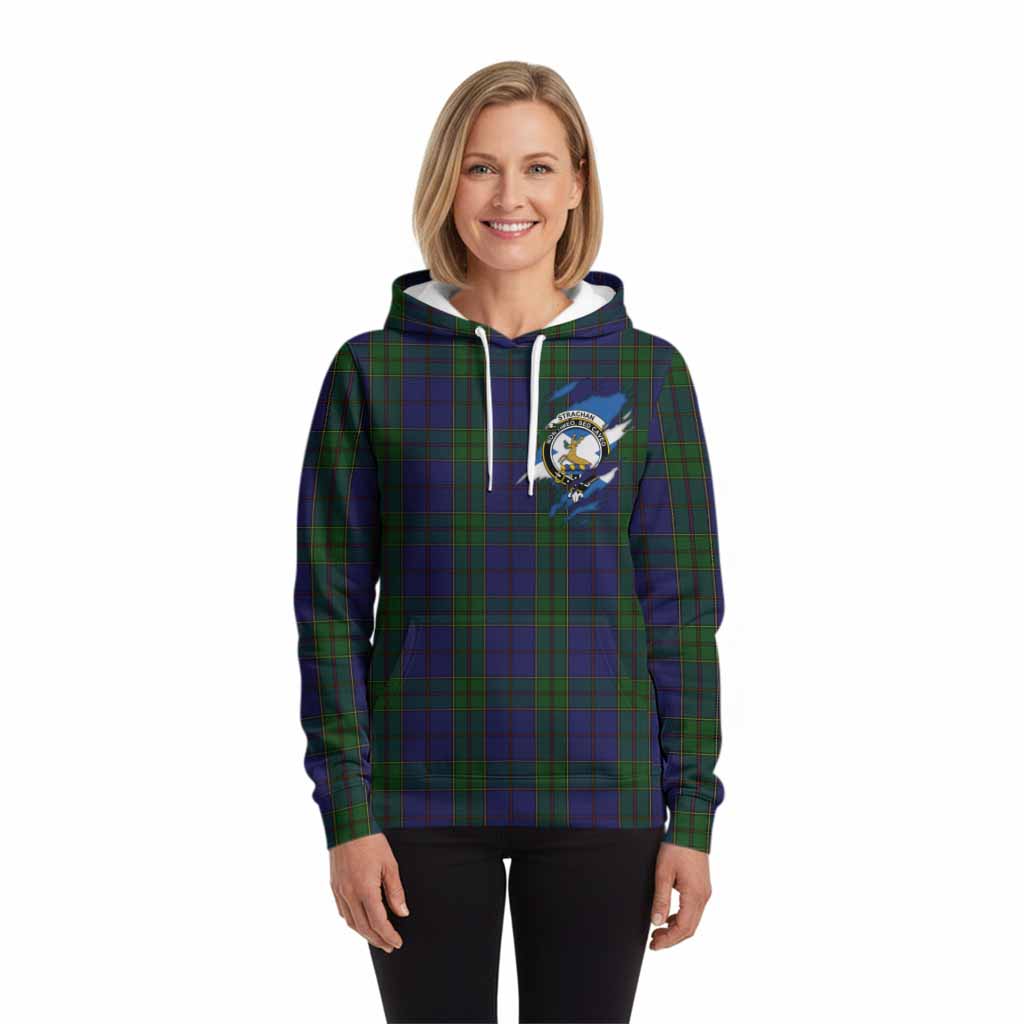Strachan Clan Crest In Me Tartan Hoodie Scotland Flag Style