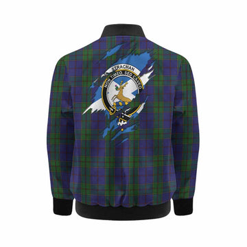 Strachan Clan Crest In Me Tartan Kid Bomber Jacket Scotland Flag Style