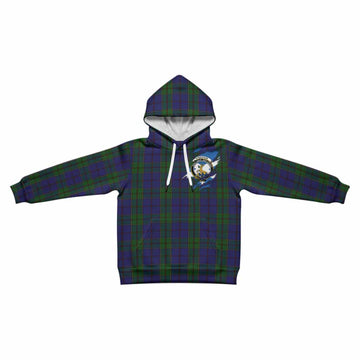 Strachan Clan Crest In Me Tartan Kid Hoodie Scotland Flag Style