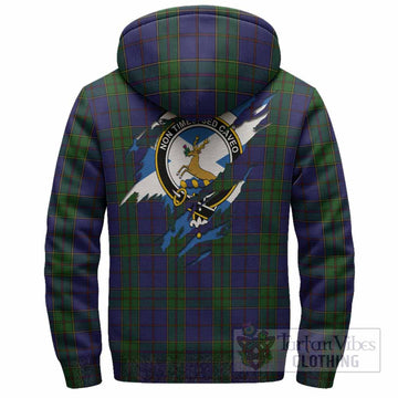 Strachan Clan Crest In Me Tartan Sherpa Hoodie Scotland Flag Style