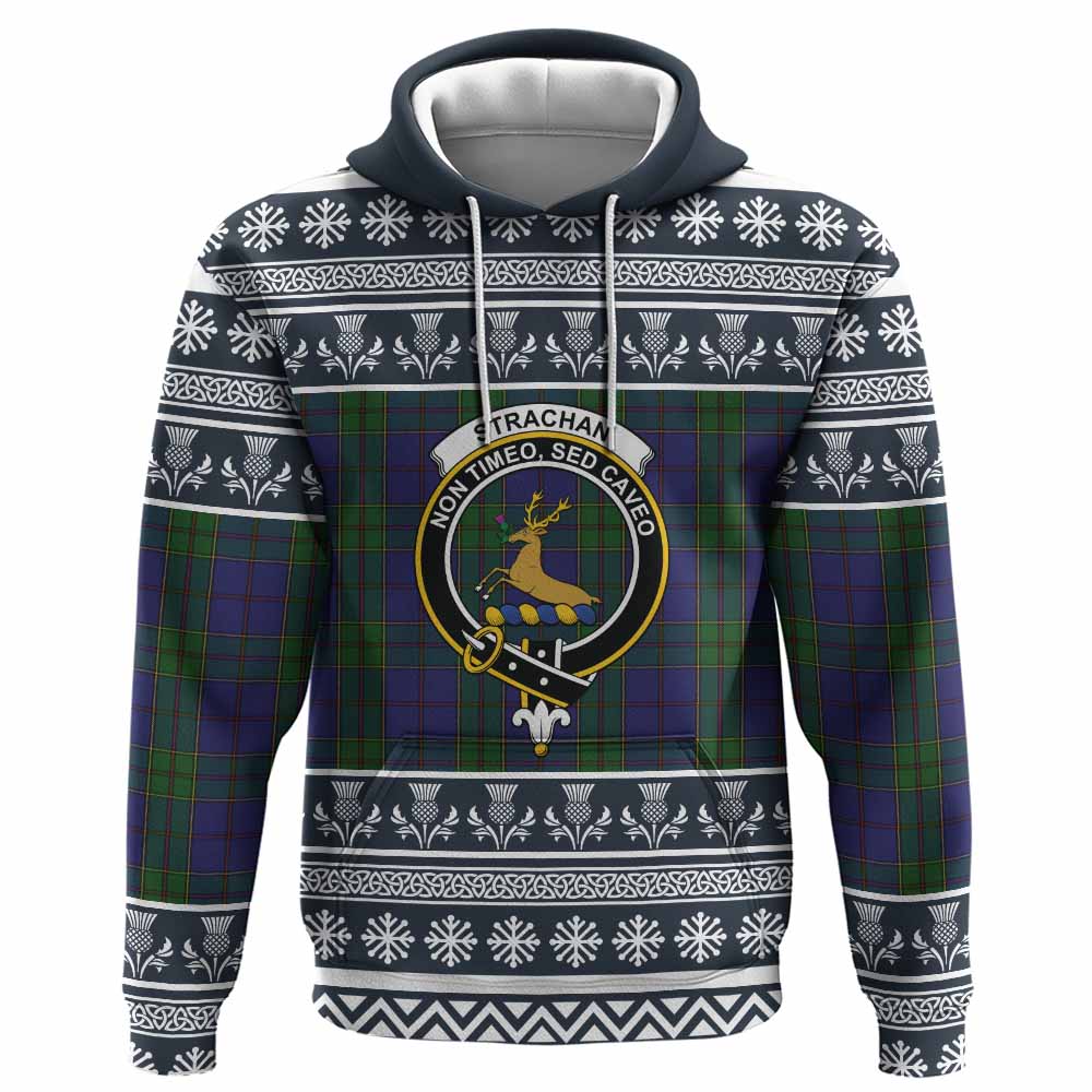 Strachan Clan Tartan Christmas Hoodie with Family Crest - Tartan Vibes Clothing