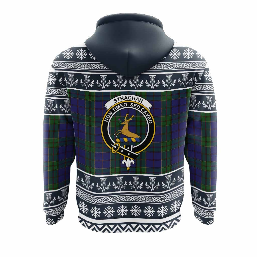 Strachan Clan Tartan Christmas Hoodie with Family Crest - Tartan Vibes Clothing
