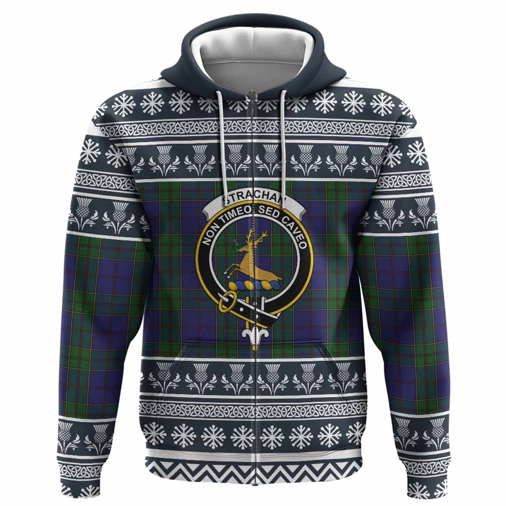Strachan Clan Tartan Christmas Hoodie with Family Crest - Tartan Vibes Clothing