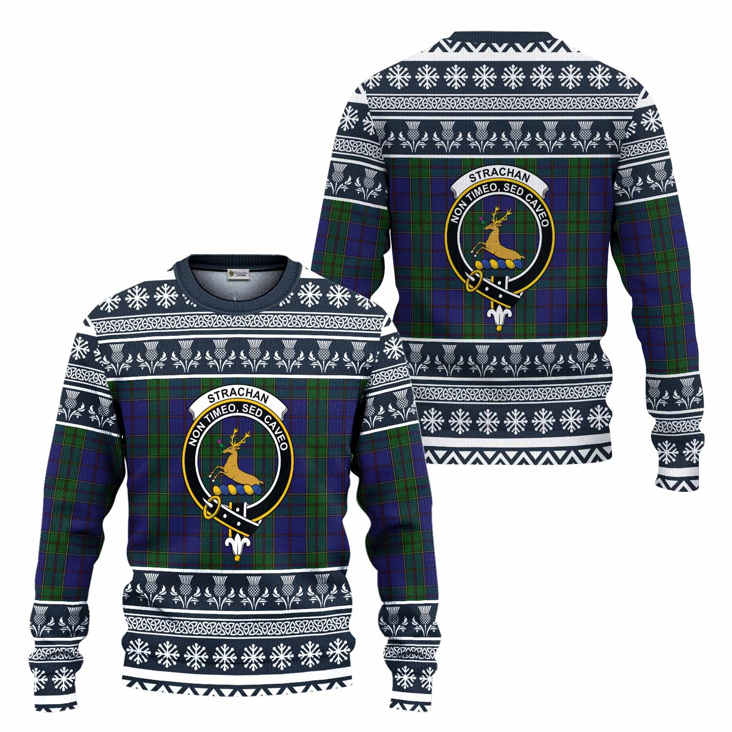 Strachan Clan Tartan Christmas Ugly Sweater with Family Crest - Tartan Vibes Clothing