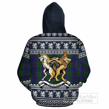 Strachan Clan Tartan Crest Christmas Cotton Hoodie Coat of Arms Funny Style