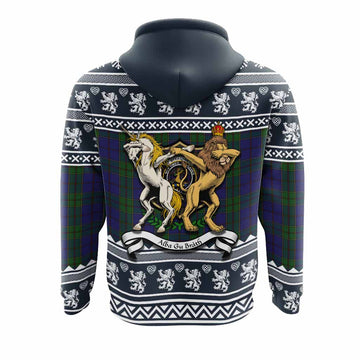Strachan Clan Tartan Crest Christmas Hoodie Coat of Arms Funny Style