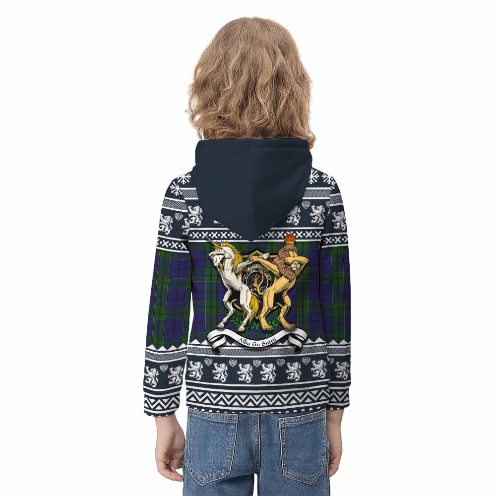 Strachan Clan Tartan Crest Christmas Kid Hoodie Coat of Arms Funny Style - Tartan Vibes Clothing