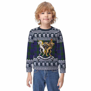 Strachan Clan Tartan Crest Christmas Kid Ugly Sweatshirt Coat of Arms Funny Style
