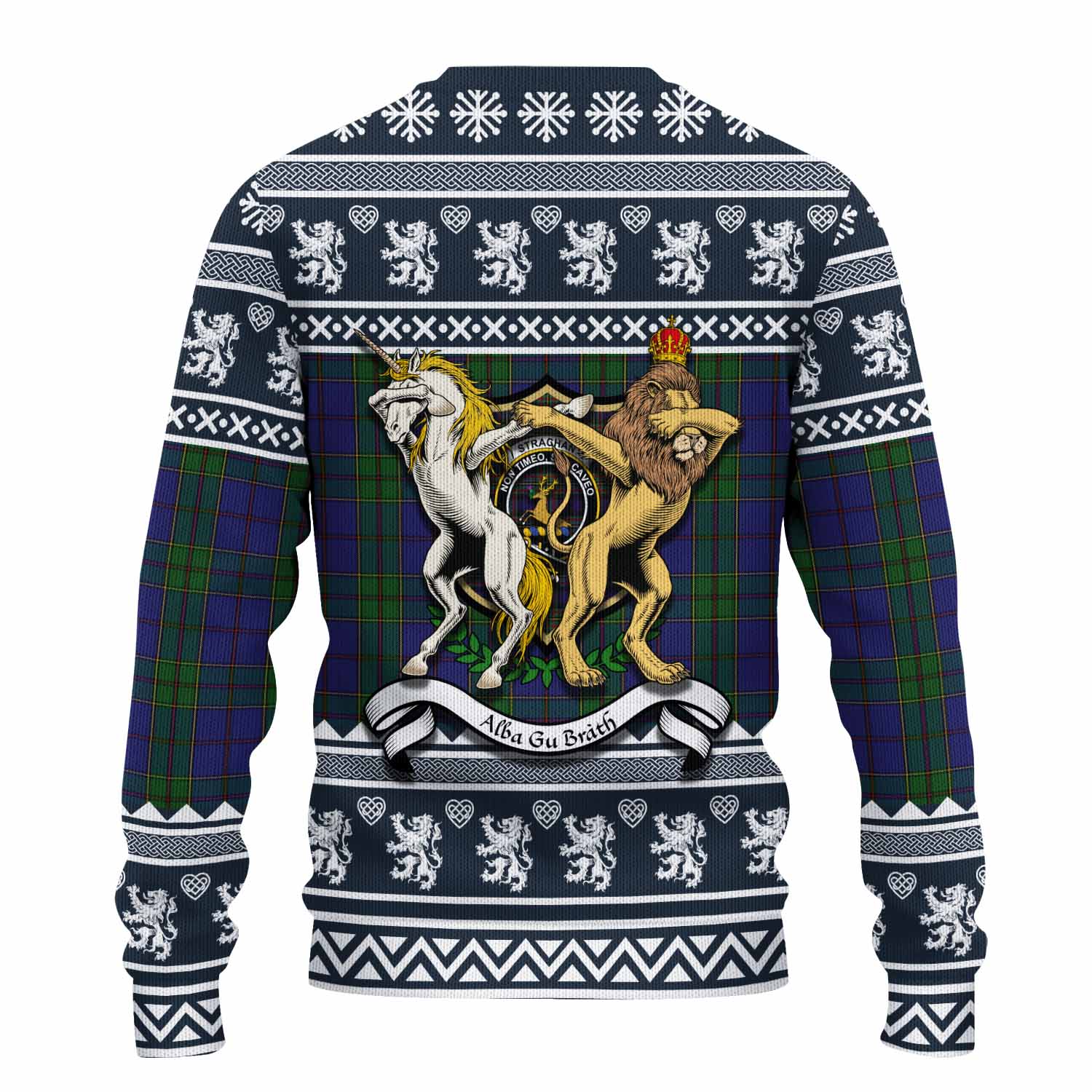 Strachan Clan Tartan Crest Christmas Ugly Sweater Coat of Arms Funny Style - Tartan Vibes Clothing