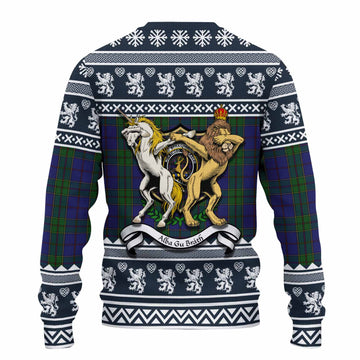 Strachan Clan Tartan Crest Christmas Ugly Sweater Coat of Arms Funny Style