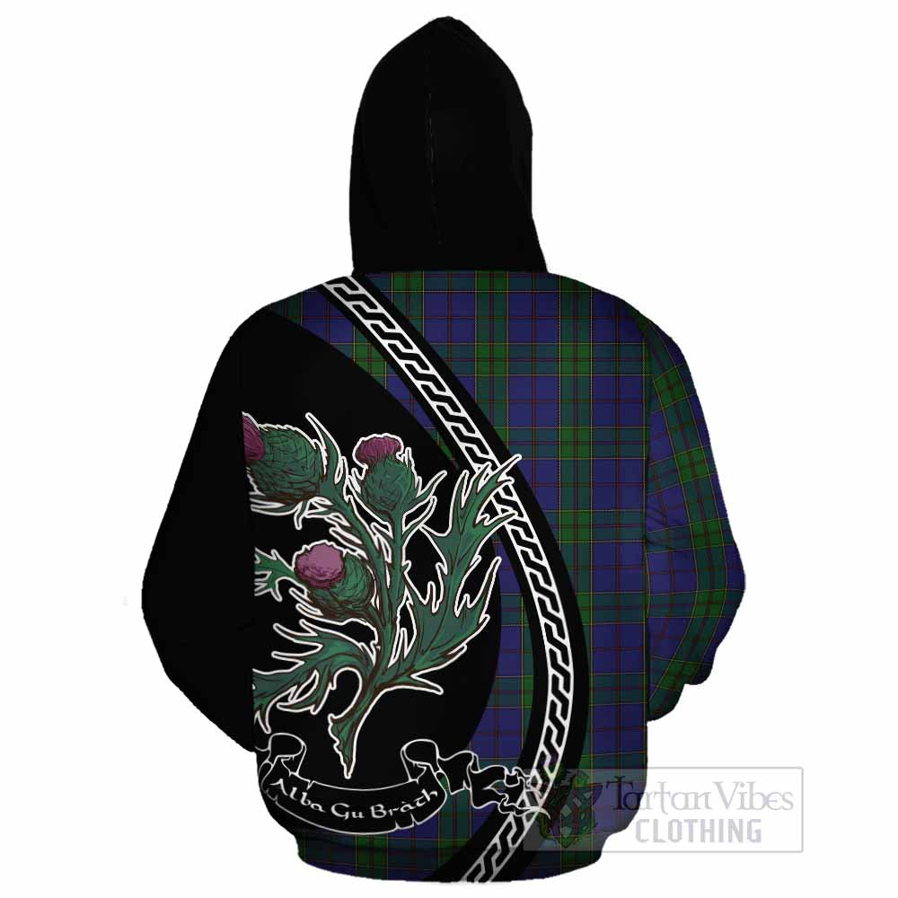 Strachan Family Crest Tartan Cotton Hoodie Alba Thistle Inspired - Tartan Vibes Clothing