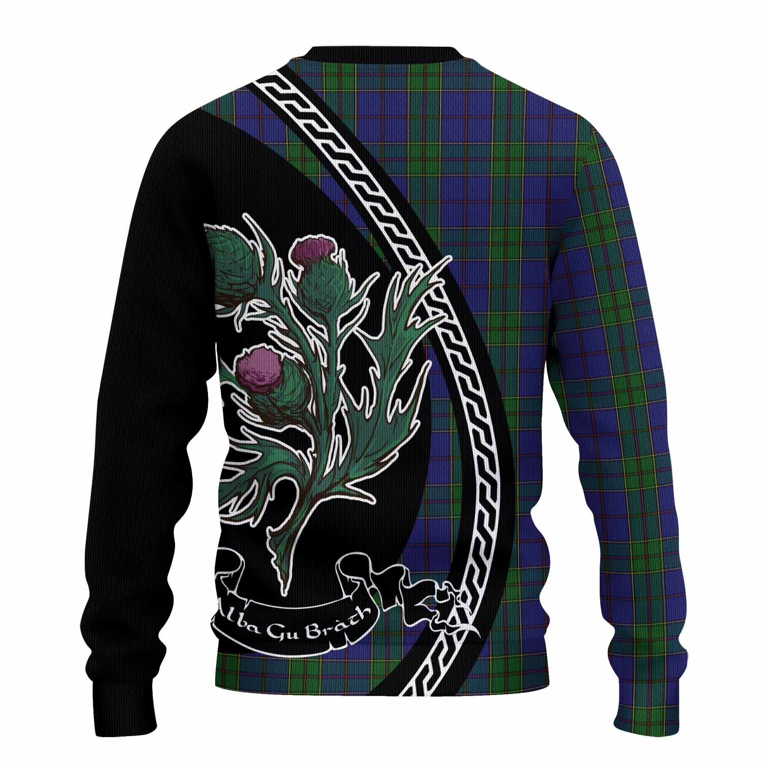 Strachan Family Crest Tartan Knitted Sweater Alba Thistle Inspired - Tartan Vibes Clothing
