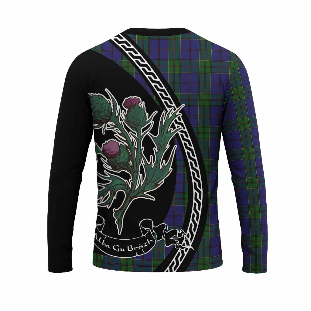 Strachan Family Crest Tartan Long Sleeve T-Shirt Alba Thistle Inspired - Tartan Vibes Clothing
