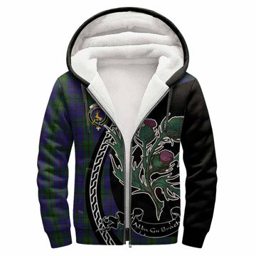 Strachan Family Crest Tartan Sherpa Hoodie Alba Thistle Inspired