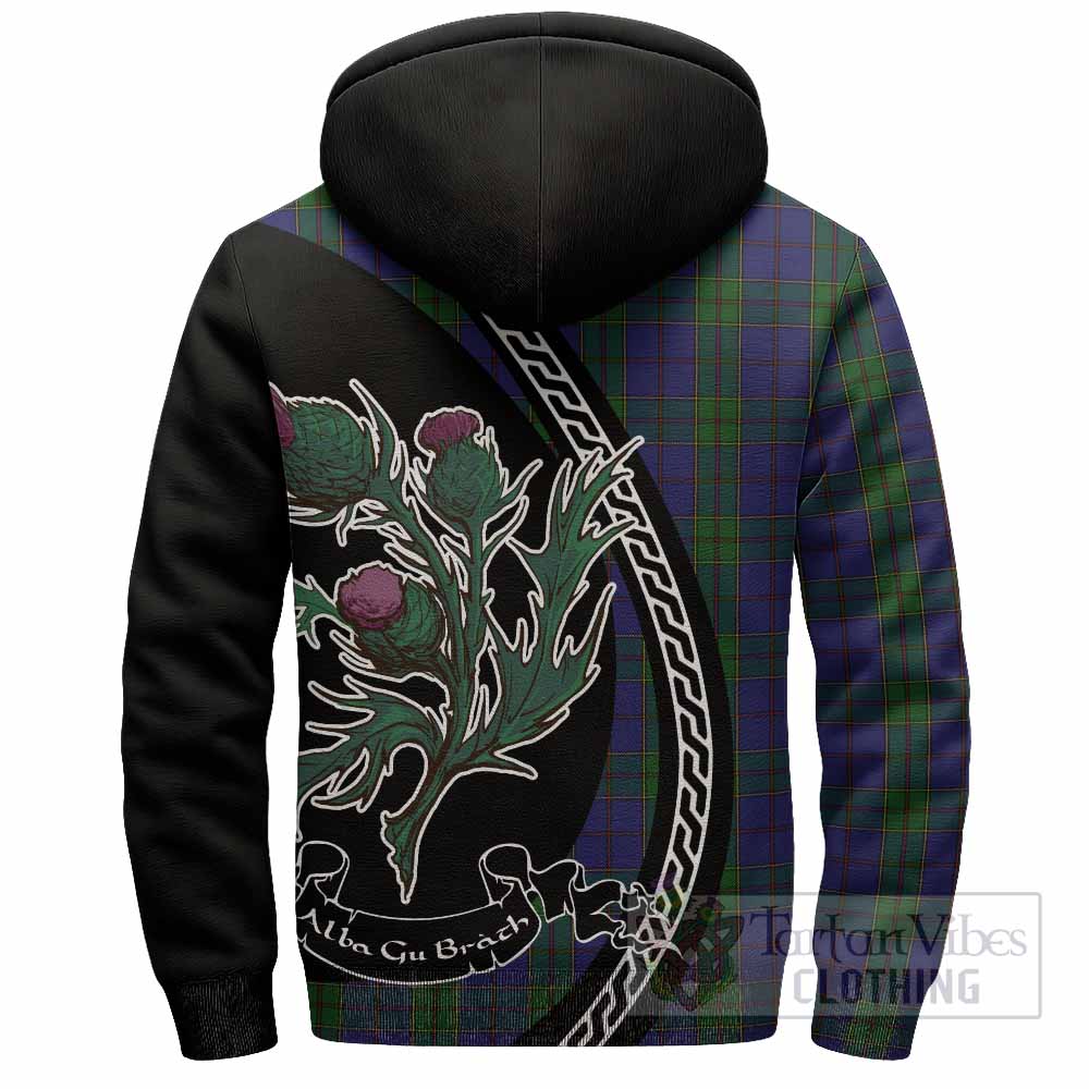 Strachan Family Crest Tartan Sherpa Hoodie Alba Thistle Inspired - Tartan Vibes Clothing