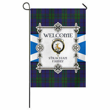 Strachan Family Crest Tartan Welcome Garden Flag Saltire Harmony Style
