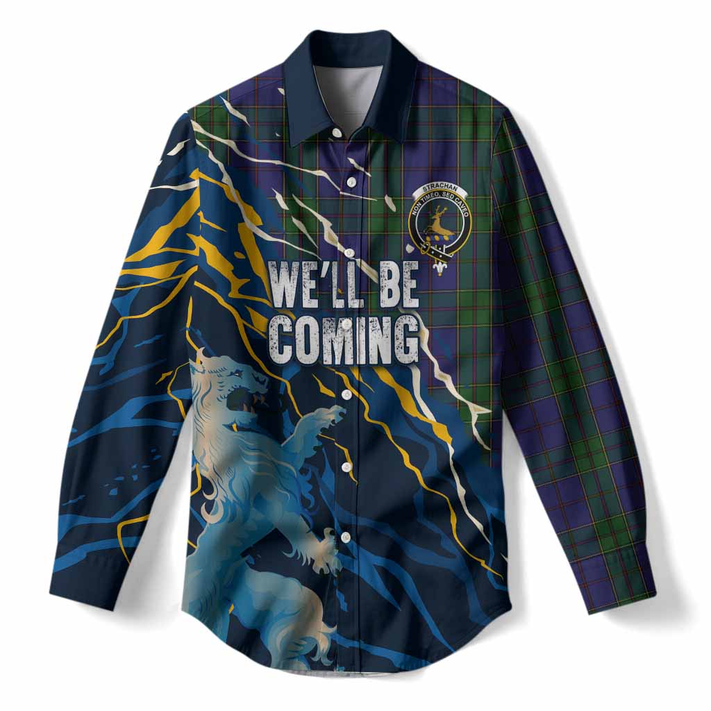 Strachan Scotland Tartan Women Casual Shirt WC2026 Football - We'll Be Coming