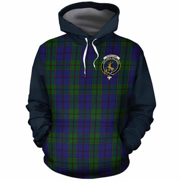 Strachan Tartan Accent Cotton Hoodie with Family Crest