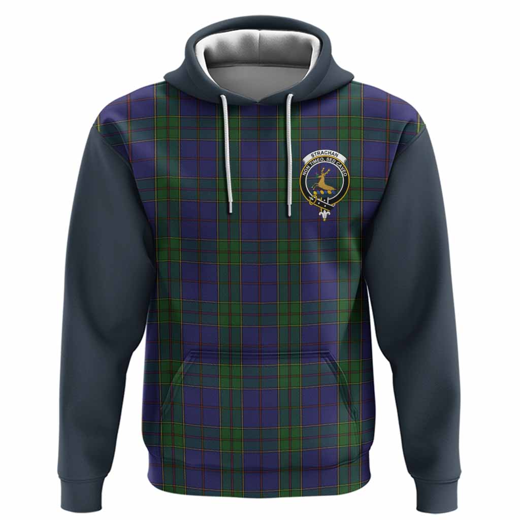 Strachan Tartan Accent Hoodie with Family Crest