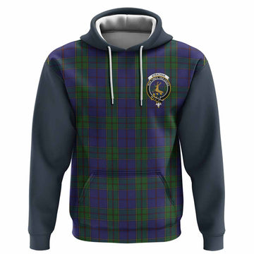 Strachan Tartan Accent Hoodie with Family Crest