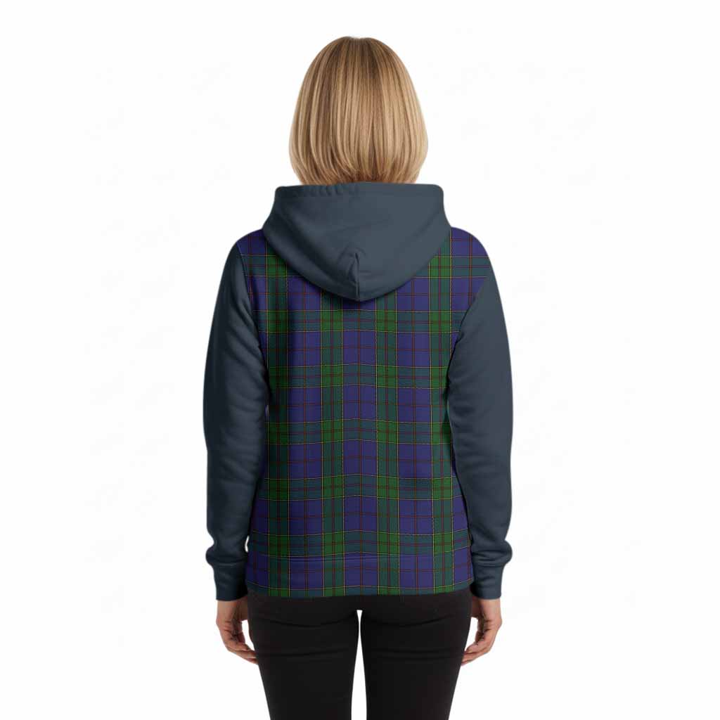 Strachan Tartan Accent Hoodie with Family Crest