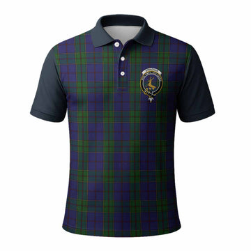 Strachan Tartan Accent Polo Shirt with Family Crest