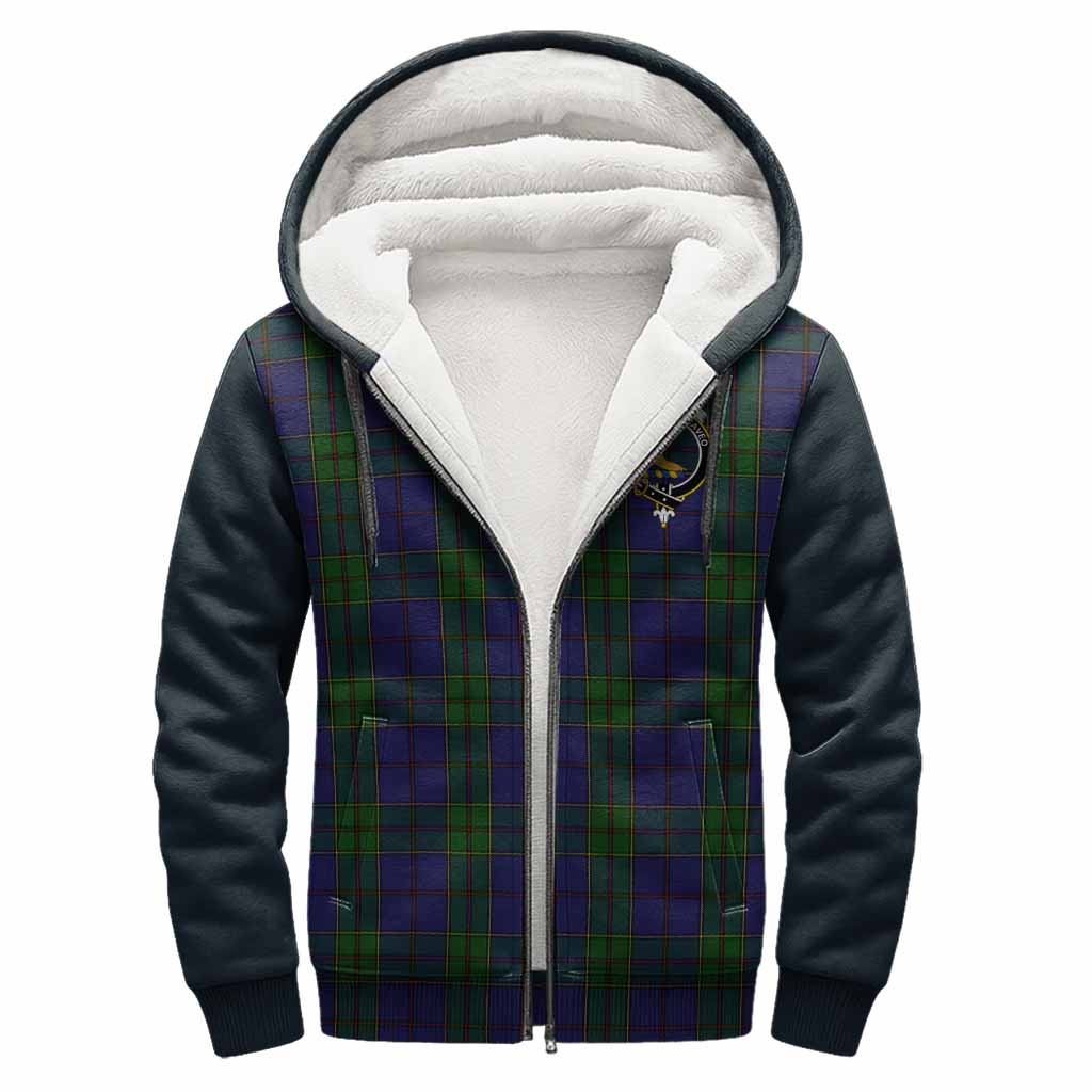 Strachan Tartan Accent Sherpa Hoodie with Family Crest