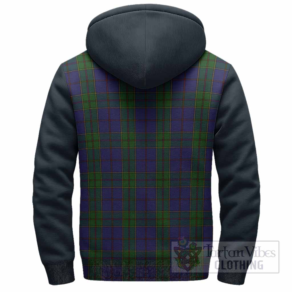 Strachan Tartan Accent Sherpa Hoodie with Family Crest