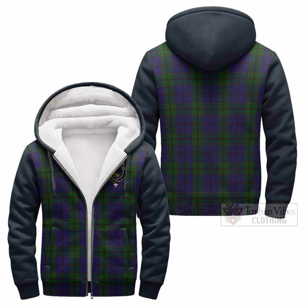 Strachan Tartan Accent Sherpa Hoodie with Family Crest