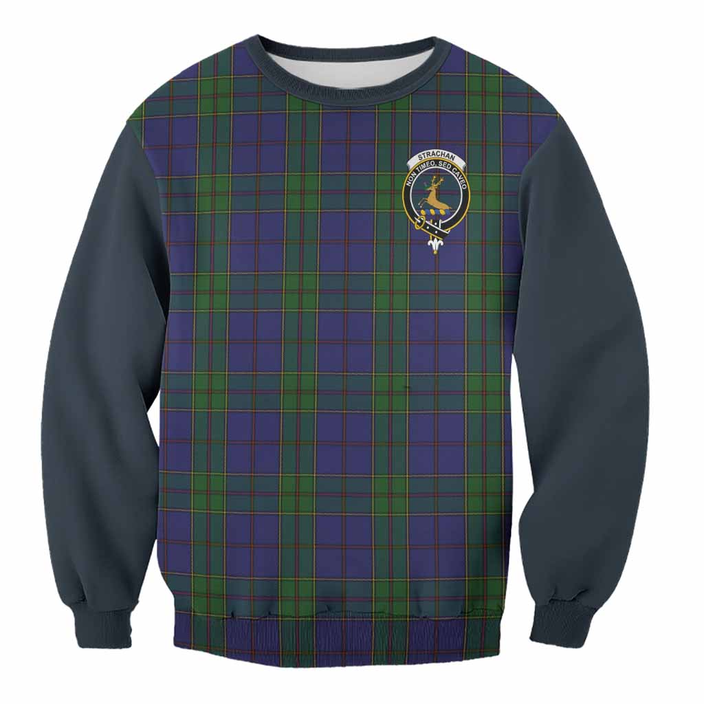 Strachan Tartan Accent Sweatshirt with Family Crest
