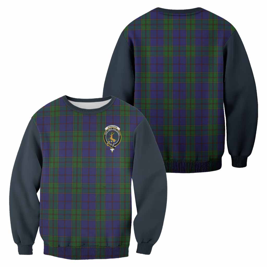 Strachan Tartan Accent Sweatshirt with Family Crest