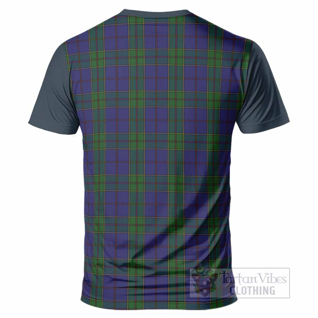 Strachan Tartan Accent T-Shirt with Family Crest