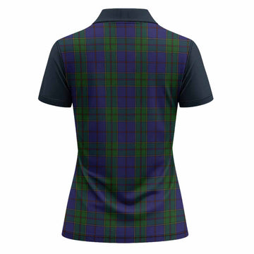 Strachan Tartan Accent Women Polo Shirt with Family Crest