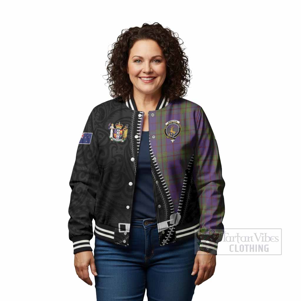 Strachan Tartan Baseball Jacket New Zealand Pattern Unique Zipper Stylized