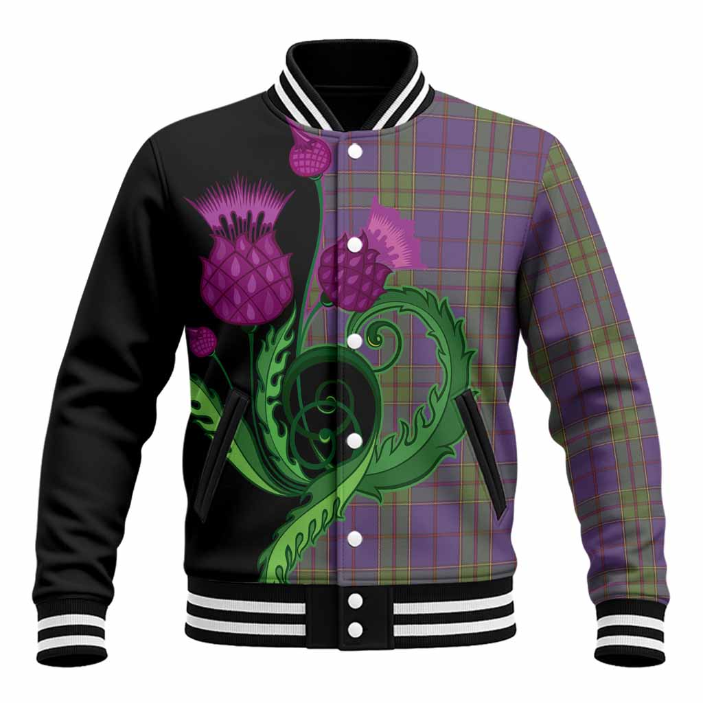 Strachan Tartan Baseball Jacket Traditional Scottish Thistle