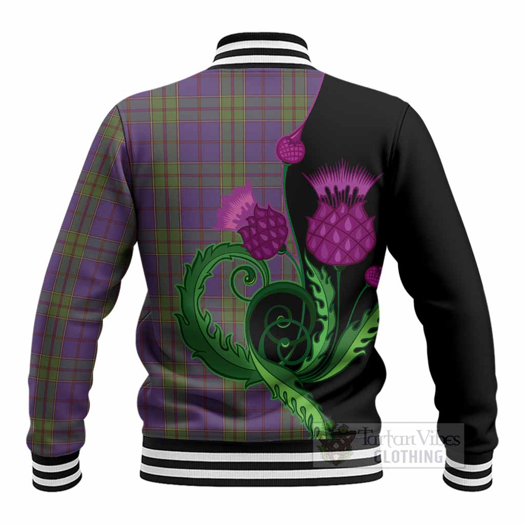 Strachan Tartan Baseball Jacket Traditional Scottish Thistle