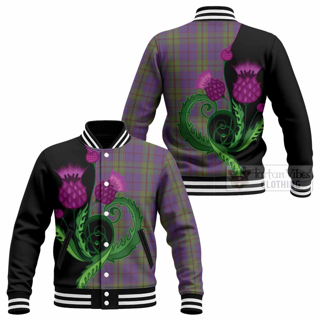 Strachan Tartan Baseball Jacket Traditional Scottish Thistle
