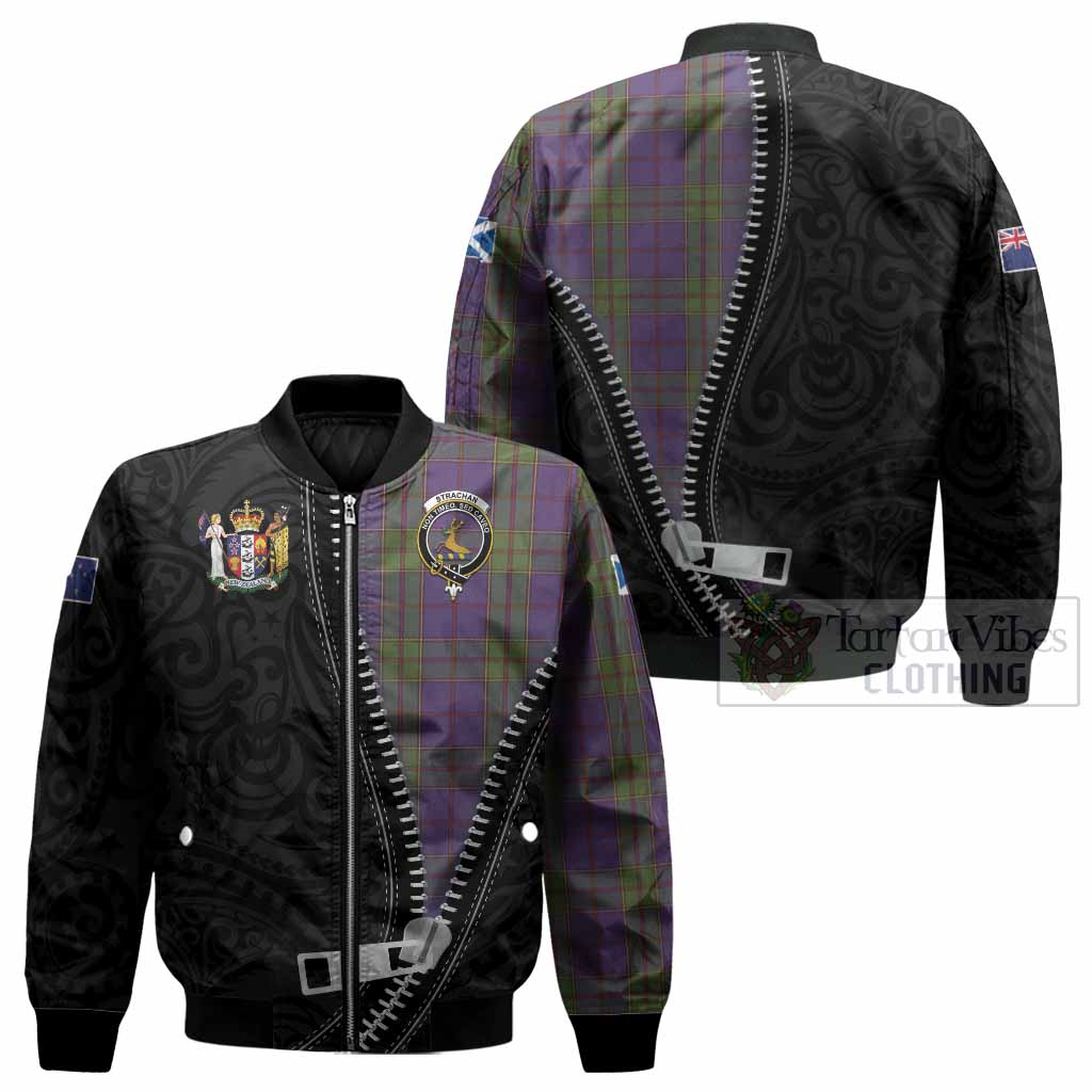 Strachan Tartan Bomber Jacket New Zealand Pattern Unique Zipper Stylized