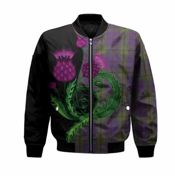 Strachan Tartan Bomber Jacket Traditional Scottish Thistle