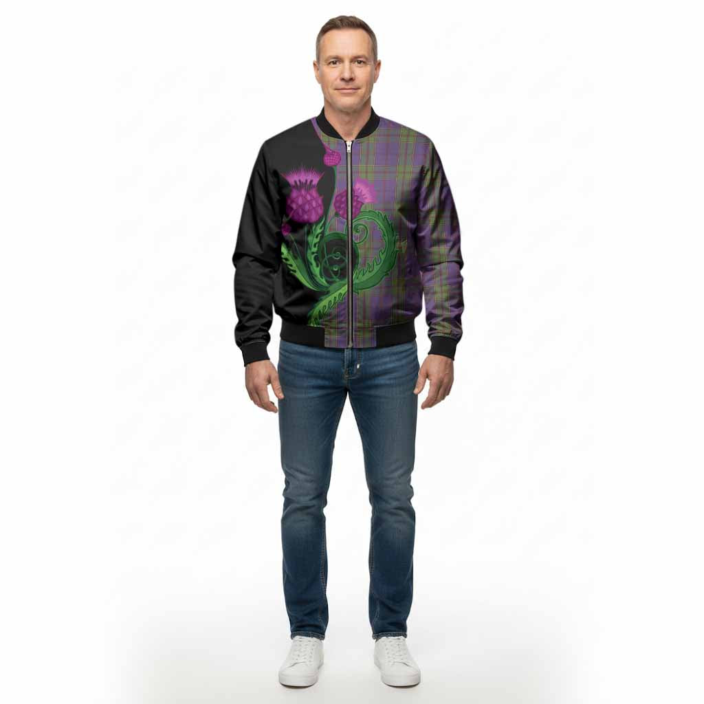Strachan Tartan Bomber Jacket Traditional Scottish Thistle