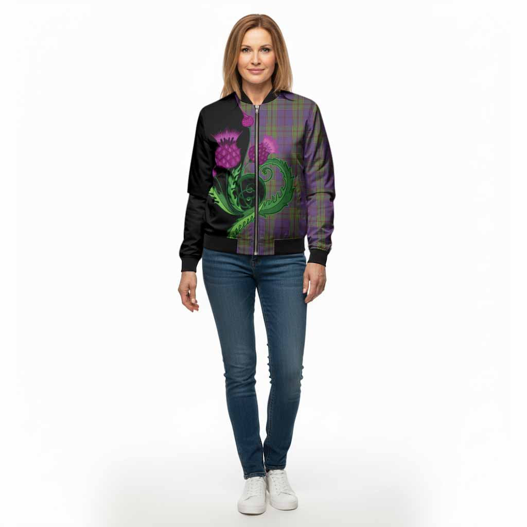 Strachan Tartan Bomber Jacket Traditional Scottish Thistle