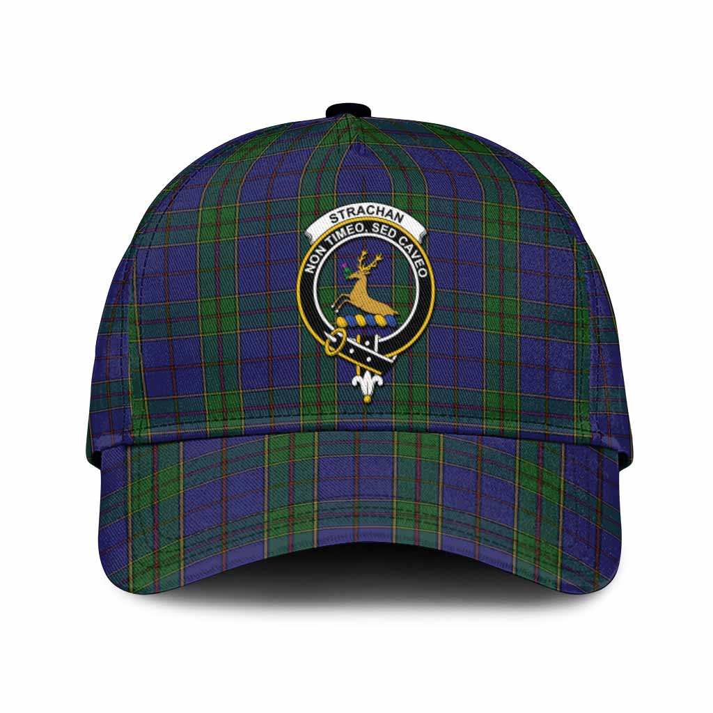 Strachan Tartan Classic Cap with Family Crest