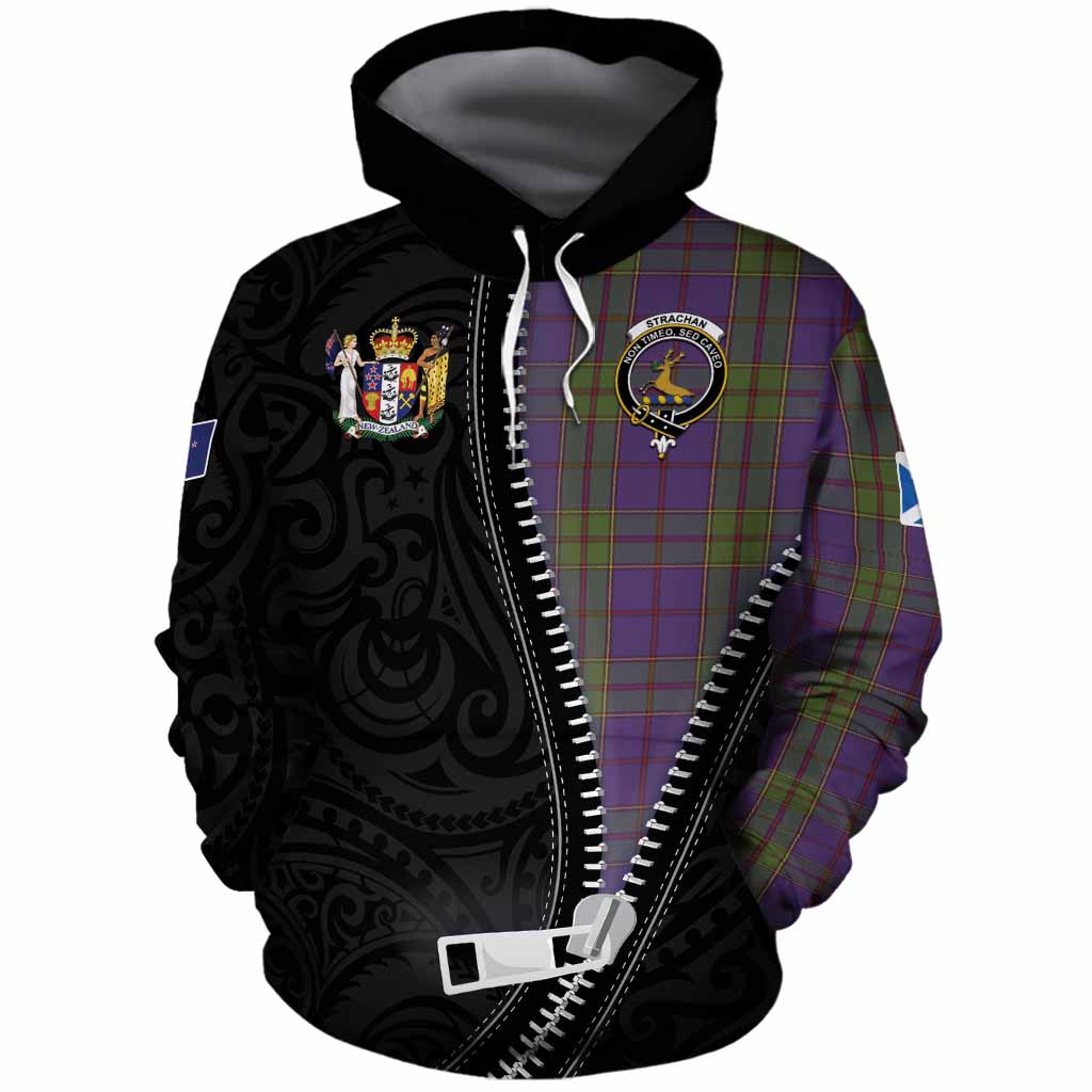 Strachan Tartan Cotton Hoodie New Zealand Pattern Unique Zipper Stylized