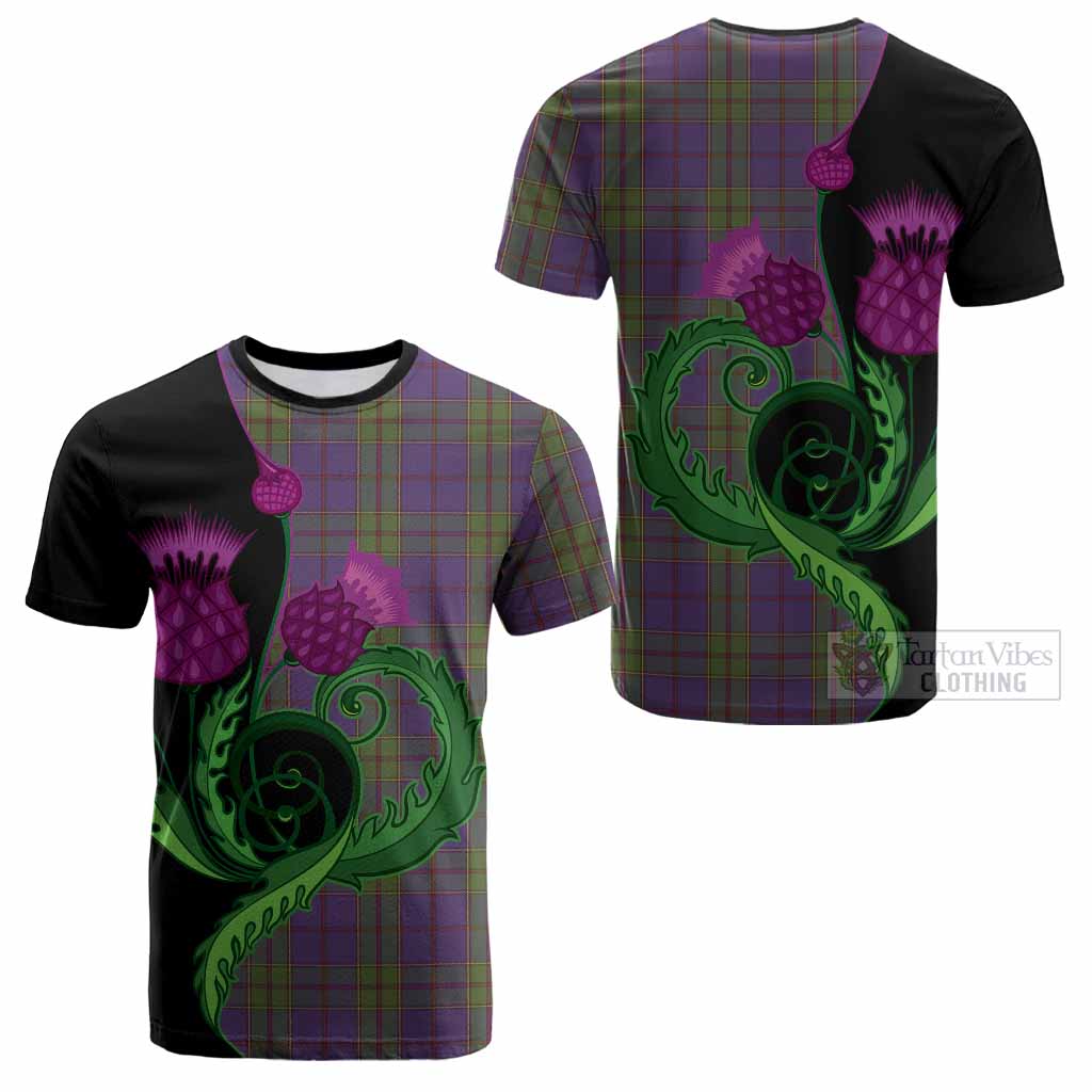 Strachan Tartan Cotton T-shirt Traditional Scottish Thistle