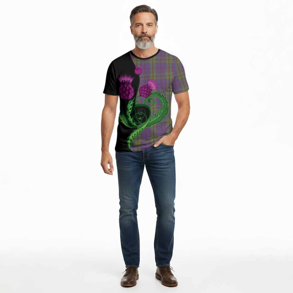 Strachan Tartan Cotton T-shirt Traditional Scottish Thistle