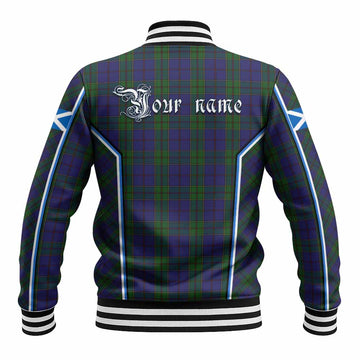Strachan Tartan Crest Baseball Jacket Scotland Coat of Arm Flag Style