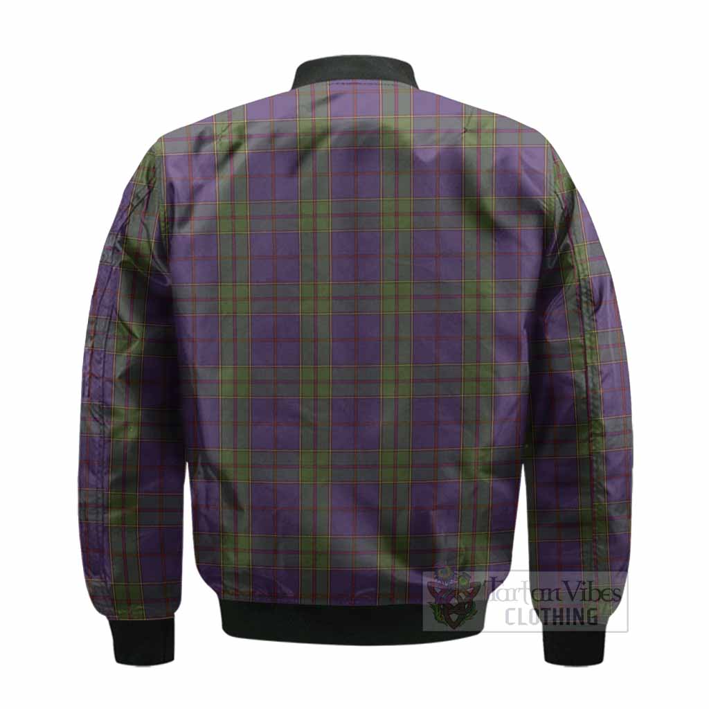Strachan Tartan Crest Bomber Jacket Ferocious Lion Style