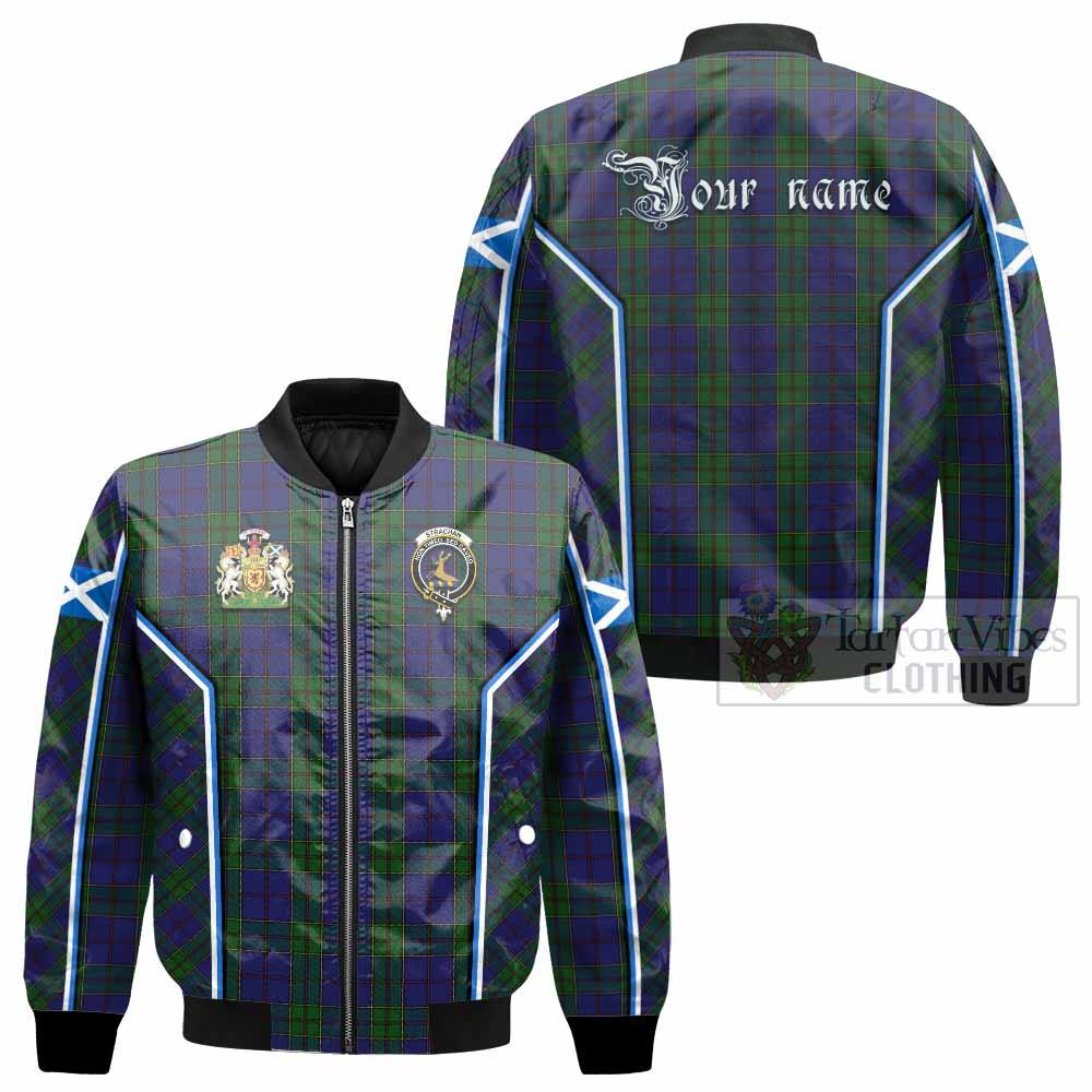 Strachan Tartan Crest Bomber Jacket Scotland Coat of Arm Flag Style - Tartan Vibes Clothing