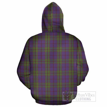 Strachan Tartan Crest Cotton Hoodie Ferocious Lion Style