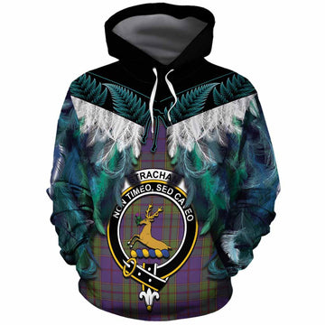 Strachan Tartan Crest Cotton Hoodie New Zealand Maori Korowai Cloak